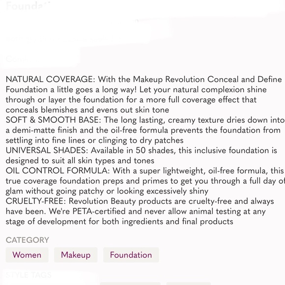Makeup Revolution Conceal and Define Radiance Foundation F18 - Picture 5 of 6